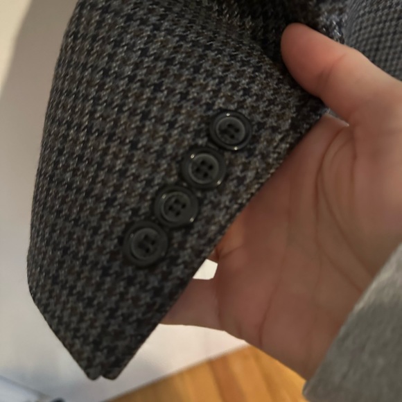 BURBERRY Mens Houndstooth Wool Sport Coat 42 Long - Picture 4 of 10